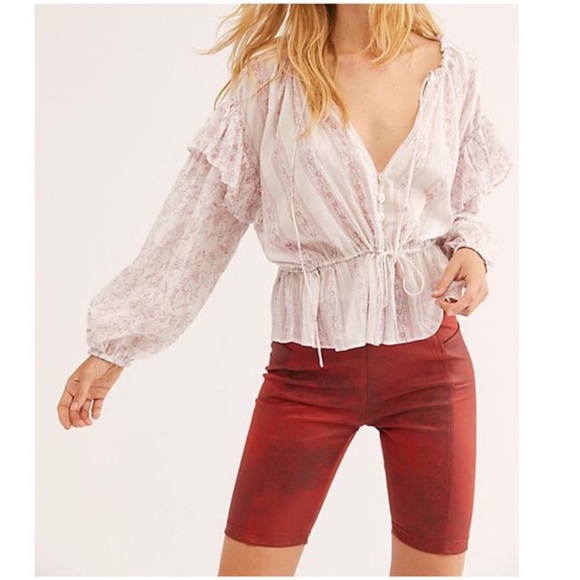 Free people Heat Wave Suede High Rise Bike Shorts - Picture 1 of 7